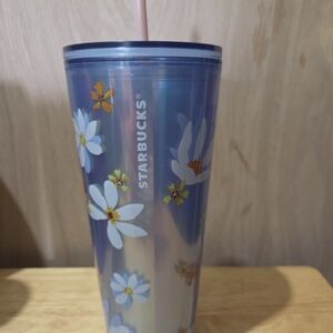 Starbucks Floral Tumbler with Straw